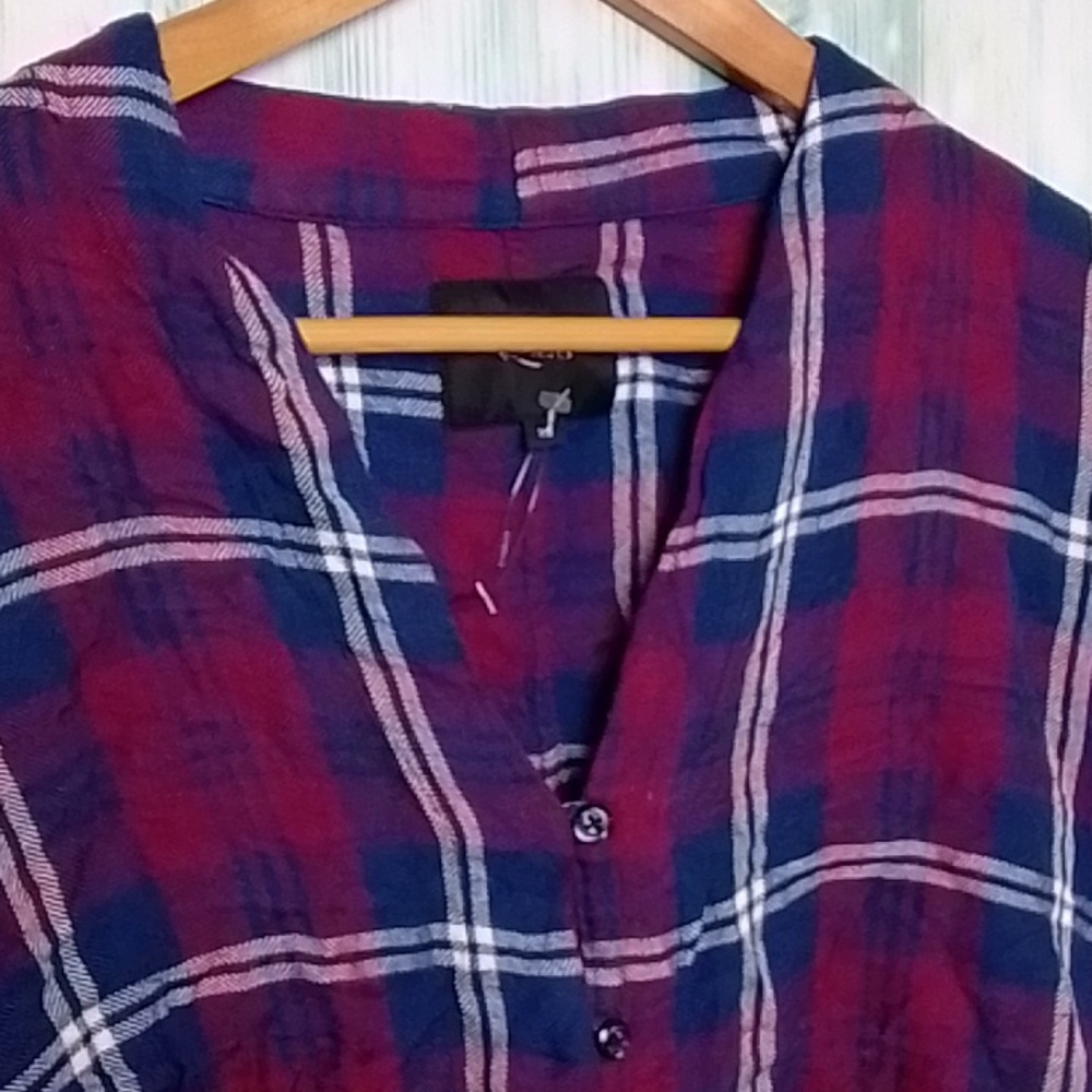 Rails NWOT Plaid Cropped Button Down XS - Picture 7 of 11